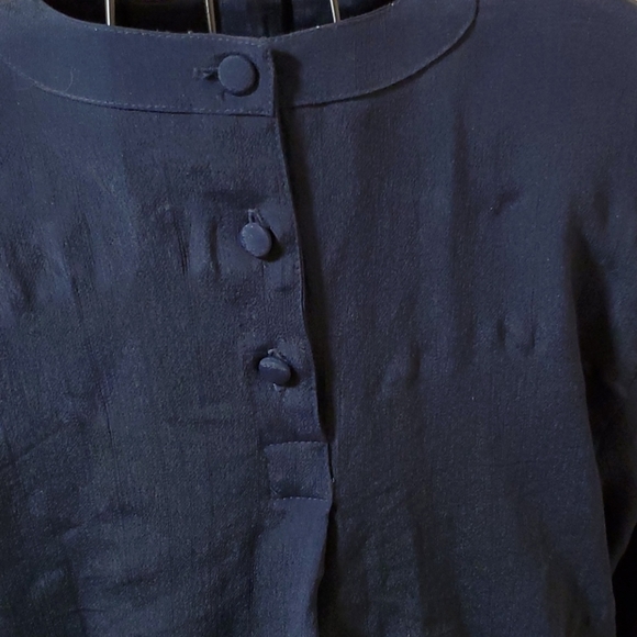 Gianni vintage navy rayon blouse size 8 - Picture 6 of 10